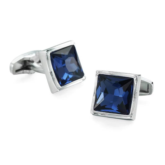 Stockholm Blue Faceted Square Cufflinks
