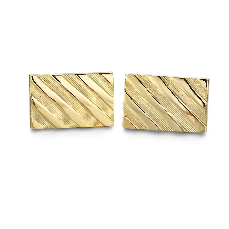 Prague Gold Diagonal Stripe Cufflinks