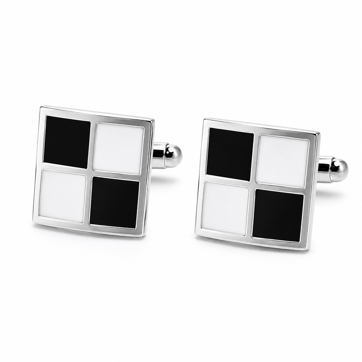 Salzburg Black and White Check Cufflinks