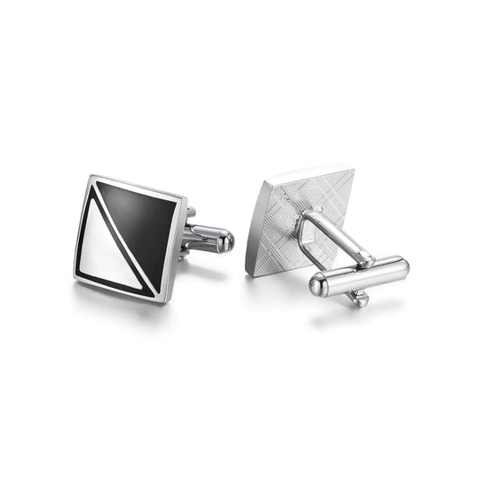 Positano Black Diagonal Square Cufflinks