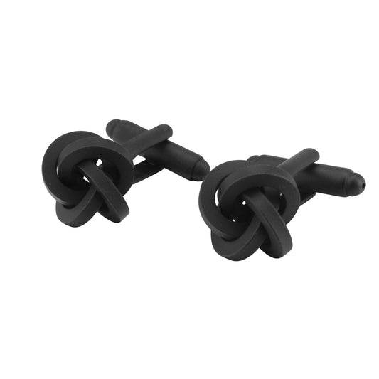 Bruges Matte Black Knot Cufflinks