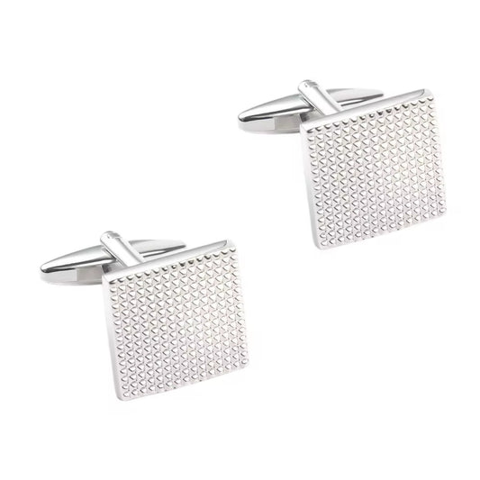 Interlaken Textured Silver Square Cufflinks