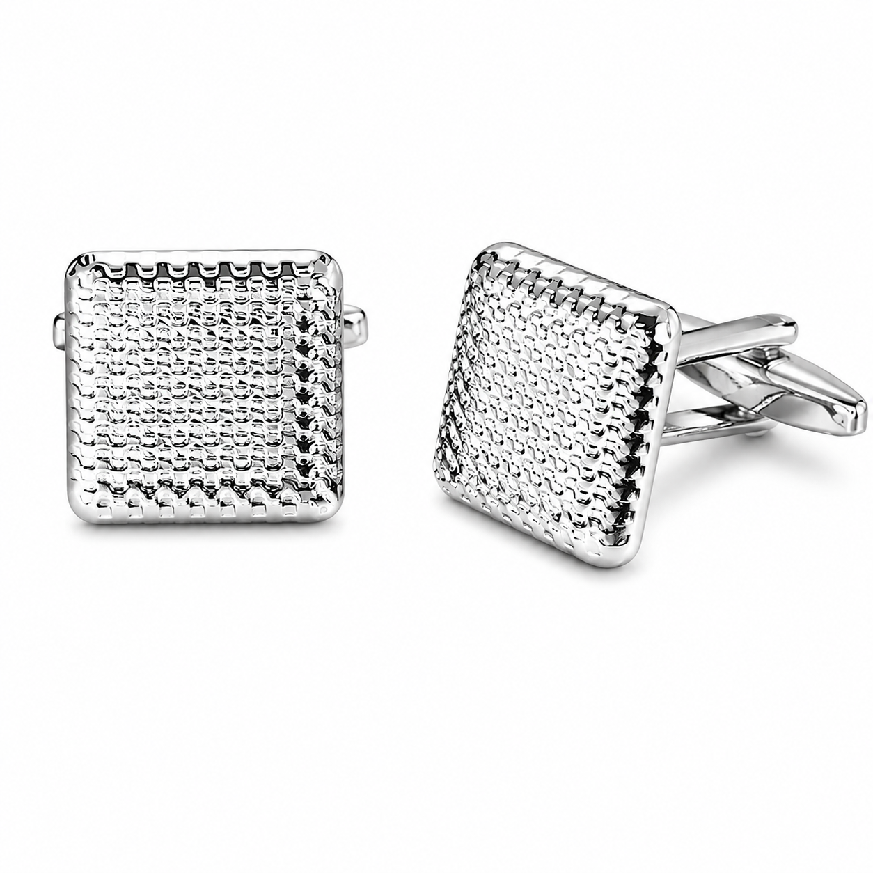 Annecy Hammered Silver Square Cufflinks
