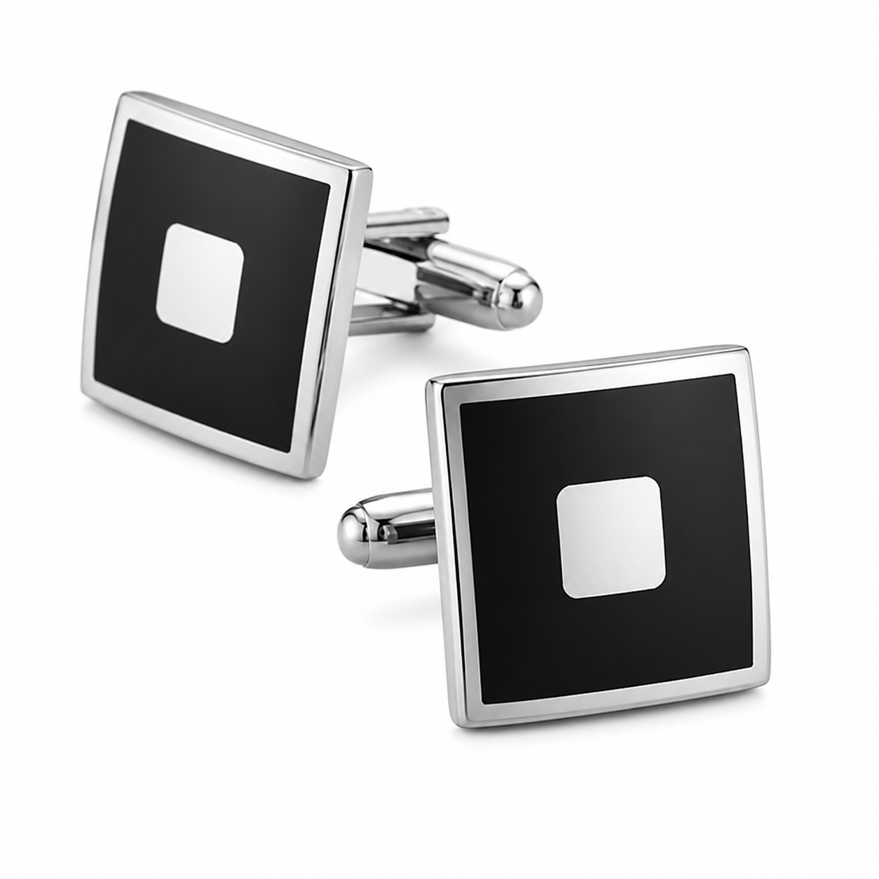 Reykjavik Black Centre Square Cufflinks
