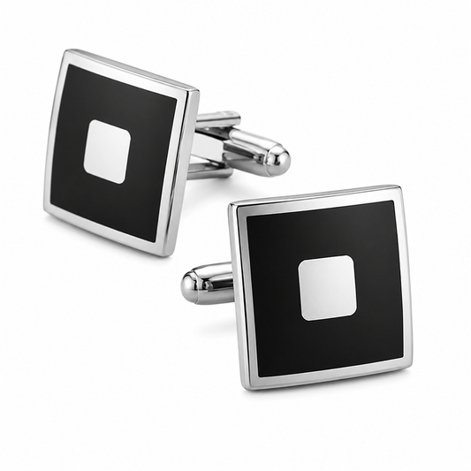 Reykjavik Black Centre Square Cufflinks